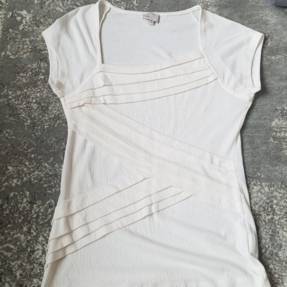 Anthropologie Cream detailed T-shirt